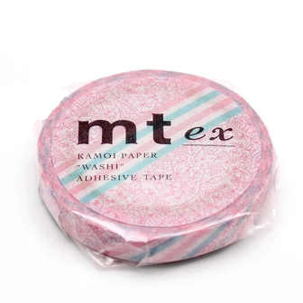 MT Masking tape SLIM pink flower stripe