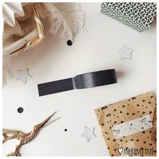 MIEKinvorm Masking tape zwart met kleine witte stipjes