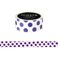 Masking tape Masté stippen paars op wit
