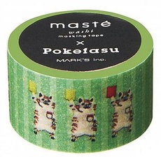 Masking tape Masté wasbeertjes groen