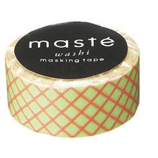 Masking tape Masté neon groen met oranje ruit