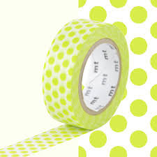 MT Masking tape lime groene stippen