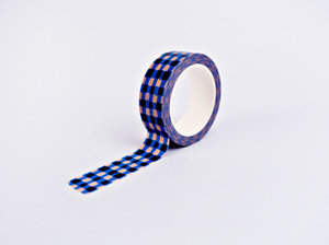 The Completist Masking tape Blue brush check
