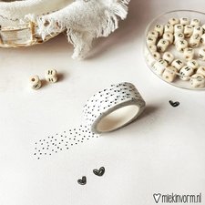 MIEKinvorm Masking tape wit met zwarte vlekjes