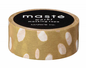 Masking tape Masté mosterdgeel met druppels