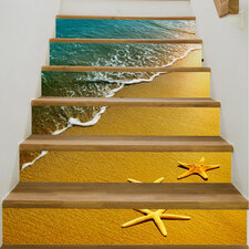 Trapstickers strand zeesterren (6 stroken)