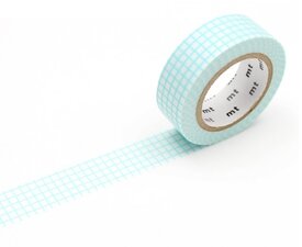 MT Masking tape ruitjes mint blue