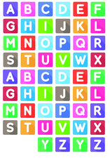 Fietsstickers gekleurde letters blokken